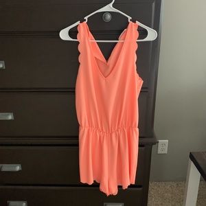Everly coral romper